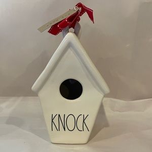 🪺💛 SALE! Rae Dunn KNOCK slant roof birdhouse BRAND NEW